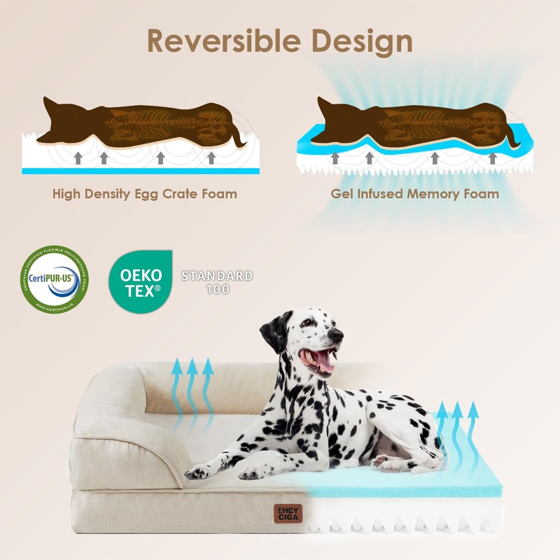 EHEYCIGA Orthopedic Dog Bed for Small Dogs, Waterproof Memory Foam