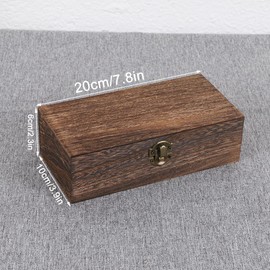 MytaYt Natural Wooden Box with Lid Brown Unpainted Wooden Boxes for Painting Decoration 20 x 10 x 6 cm Wooden Box Storage Box for Home Office Gifts Home Decor