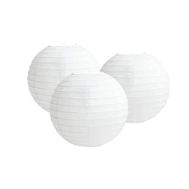 Pack of 3 Paper Lantern Lampshade Party Birthday Baby Shower Wedding Celebration Decoration (White, 8" (20cm))