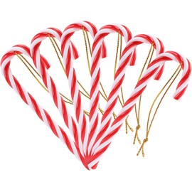 Naler 24 x Candy Canes Christmas Tree Decorations Christmas Tree Decoration Pendant with Cord Red and White
