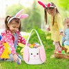 Easter Bunny Basket for Kids, Plush Lovely Buckets for Eggs