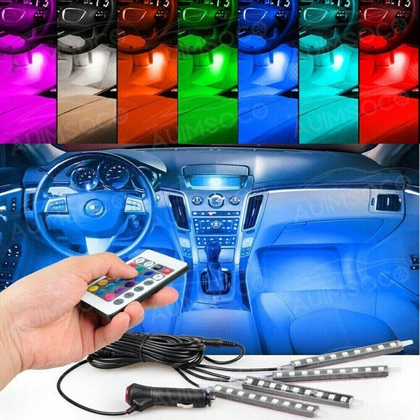 AUIMSOCO Parts Accessories Glow LED Interior Car Kit Under Dash