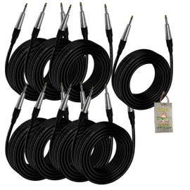 Fat Toad Guitar Cables (8 Pack) Instrument Cord 24GA Patch Conductor for Electric or Acoustic Guitar, Bass, Pedals, Keyboards, Speakers, Amplifiers | Shielded 20FT Quarter Inch Gold Jack Wires