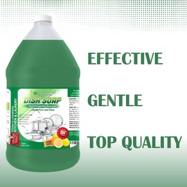GreenFist Dish Soap Professional Detergent Liquid Pot & Pan Dish-Wash - Light or Heavy Use (Green Dish Soap 1 Gallon)