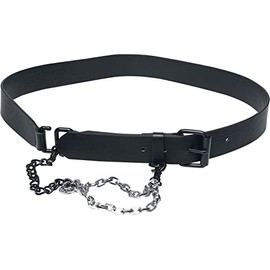 Urban Classics Unisex Imitation Leather Belt with Metal Chain, black