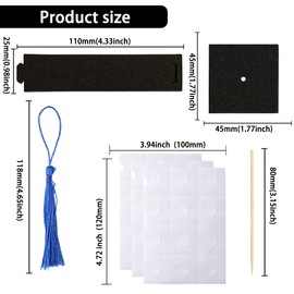 Gyufise 24Pcs 3D 2025 Graduation Cap Cupcake Toppers DIY 2025 Congrats Grad Cupcake Picks Graduation Cap with Tassels 2025 Graduation Cupcake Picks for Graduation Theme Party Supplies Black Blue