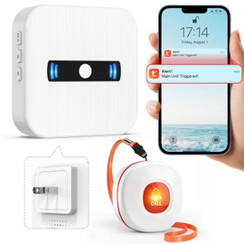 DAYTECH Call Bell, Nursing Wifi Nurse Call, Home Use, Call Buzzer, Nursing, Nursing, 110 dB Volume Adjustment, IP55 Waterproof, Surveillance for Seniors, Patients, Pregnant Women, Disabled People