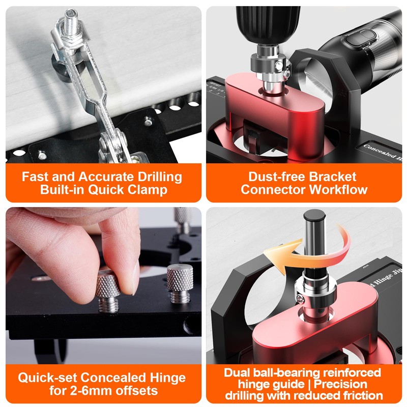 M-T Concealed Hinge Jig, 35mm Metal Cabinet door Hinge Hole