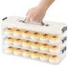 HFYZZ 3-Layer Deviled Egg Container with Lid and Handle, Clear