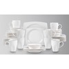 HomeVss, New Bone China Dinnerware SEt, Rim Square Shape, 40pc
