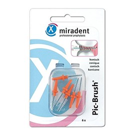 miradent Pic-Brush Replacement Brushes Pack of 6 Orange Tapered 2.5 - 5 mm