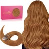 WENNALIFE Microlink Hair Extensions, 50g 50s 18 Inch Auburn Ginger