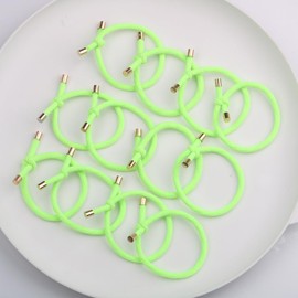Elastic Hair Ties Elastics,Stretch Rubber Bands,Pack of 12,Women Elastic Knotted Hair Rope Ponytail Holders for Women Girls(Neon Yellow)