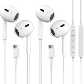 GAXIWILO 2 Packs USB C Headphones for iPhone 16/15 Pro Max Plus Type C Earbuds Wired Earphones with Mic & Remote Control Noise Cancelling for iPhone 16/15 pro, iPad Pro, Galaxy S23/S22/S21/S20/Ultra Note 10/20