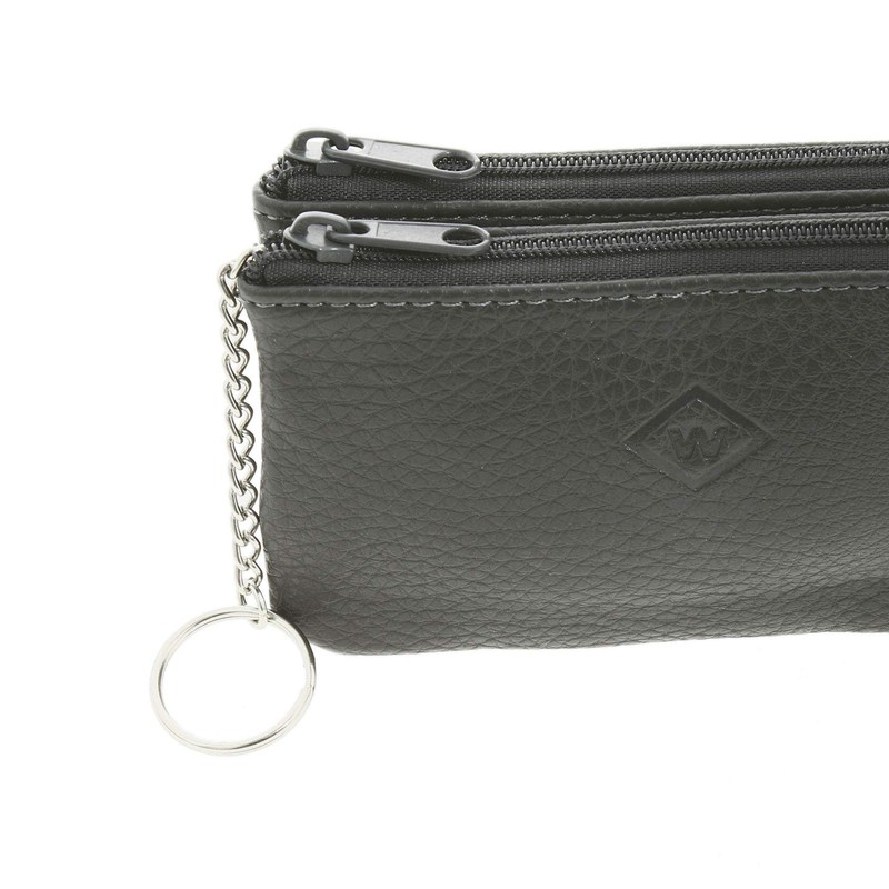 FASHIONGEN - Leather coin purses, wallet zip, gray