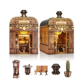 Book Nook Kit - Retro Train, 218 PCS DIY Miniature House 3D Wooden Puzzles for Adults, Dollhouse Tiny Booknook Bookshelf Decor, Stress Relief Craft for Enthusiasts and Craft Lovers Family & Friends