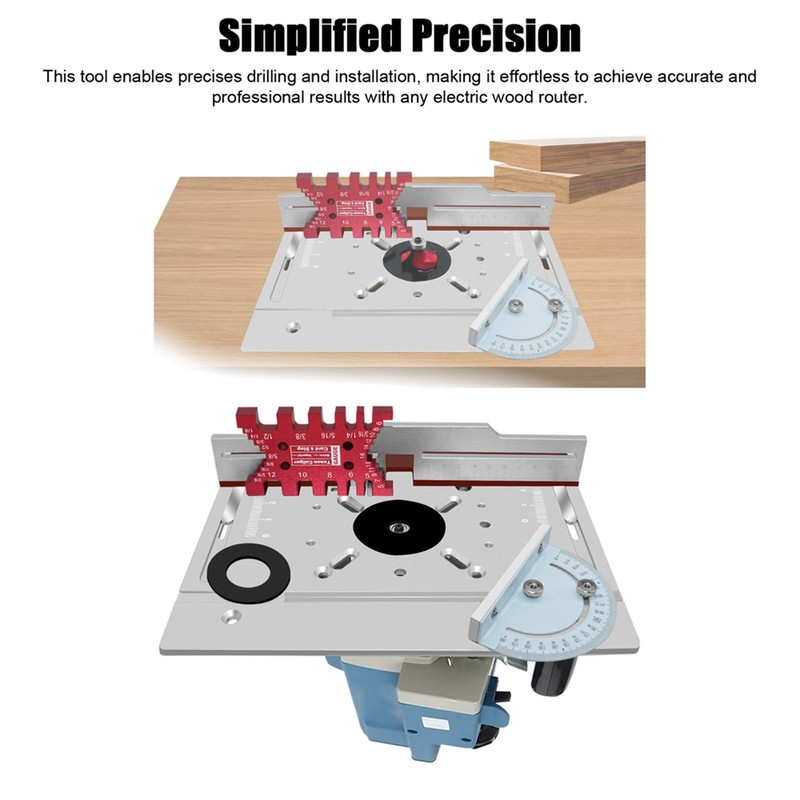 Set of 2 Router Table Insert Plate Aluminum Alloy Wood