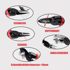 HARDZTOOL 5-in-1 Multifunctional Pliers Set, 8 Inch Electrician Pliers Set with Wire Stripper, Crimping Pliers, Wire Cutter, Cable Cutter, Interchangeable, Combination Pliers Set with Storage Case