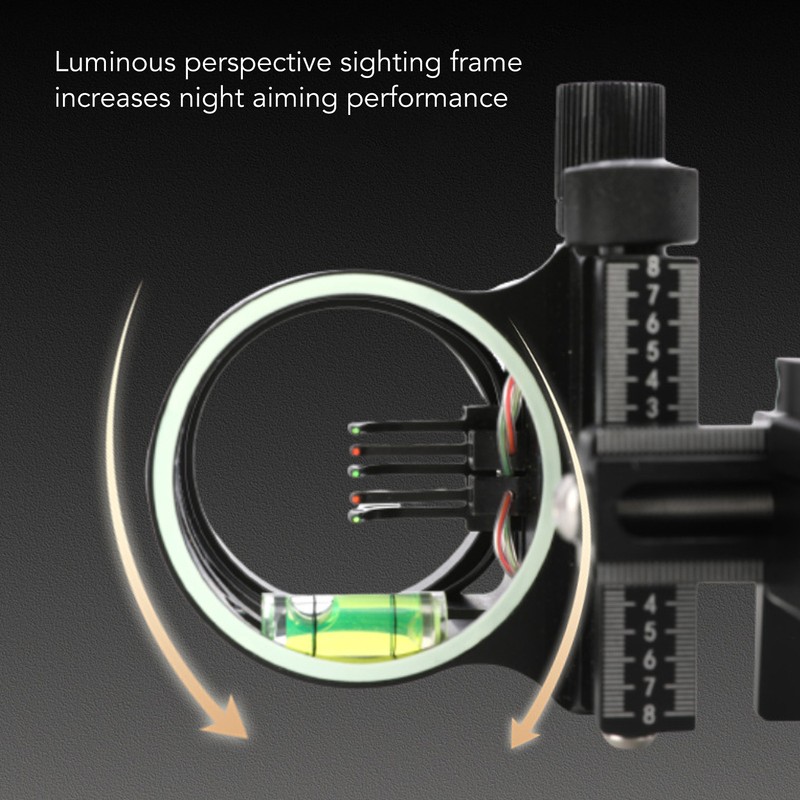 5 Pin Bow Sight Aluminium Alloy with Short Rod Archery