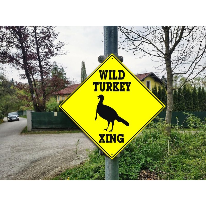 Metal Tin Sign Wild Turkey Xing Crossing Caution Animal Farm