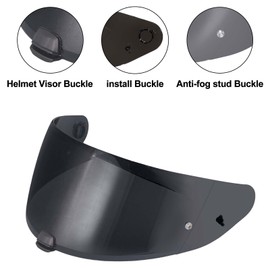 VCOROS I70 Helmet Visor Replacement Face Shield Accessories Compatible With HJ-31 I10(Black)