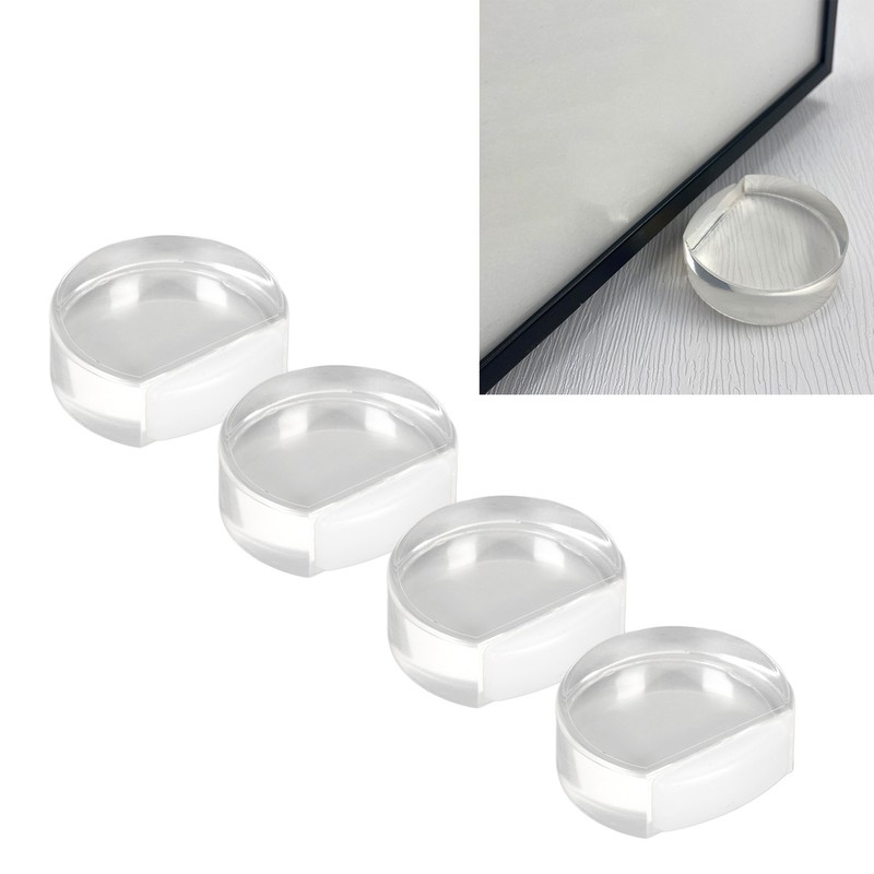 4pcs Transparent Door Stopper Soft Acrylic Door Holder Prevent Impact