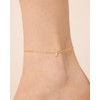 PAVOI 14K Yellow Gold Plated Paperclip Link Anklet with Charm