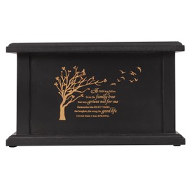 Wooden Urns for Human Ashes - Wood Cremation Urns Adult for Funeral, Burial or Home - Urns for Ashes Men Women - Decorative Urn for Ashes Male Female (Black Tree of Life, No Frame)