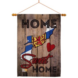 Ornament Collection HS191174-BO-03 Nova Scotia Sweet Home World Canada Provinces Decorative Vertical House Flag Set, 28"x 40" w/Flagpole, Multi-Color