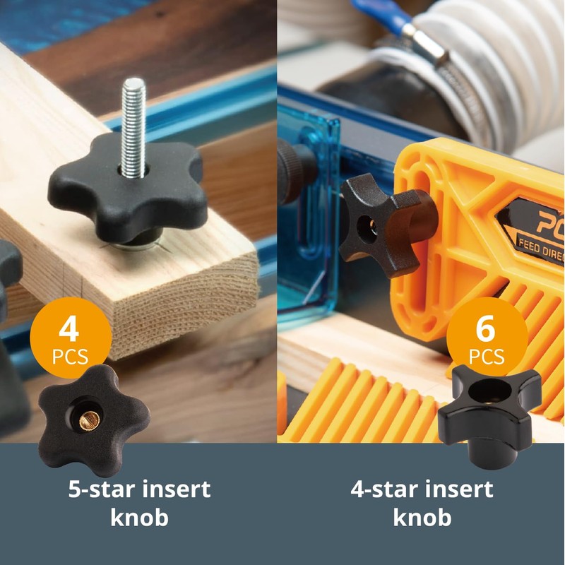 POWERTEC 71127 128 Piece Set T Track Knob Kit w/