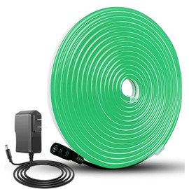 Tira LED Neon Flex 5 Metros 12V Impermeable con Adaptador, Luce Neon DIY Decoracion para Cuarto, TV, Fiesta(Verde)