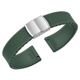 ULLCHRO FKM Rubber Watch Straps for Men and Women, Cut to Size, Ventilated Fluororubber Watch Strap with Quick Release, 18 mm, 19 mm, 20 mm, 21 mm, 22 mm to Choose From, 20 mm