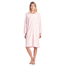 Casual Nights Womens Long Sleeve Micro Fleece Cozy Floral Nightgown Nightshirt, Sparkle Pink, XX-Large