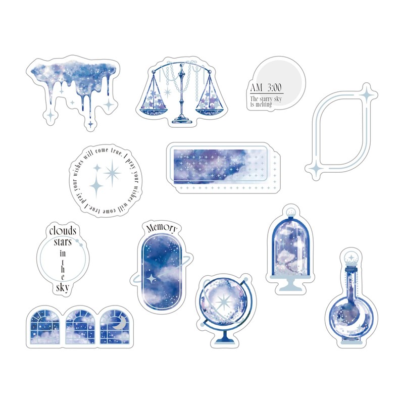 World Craft KFS-031 Glitter Clear Flake Sticker Fantasy
