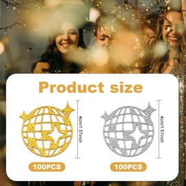 200pcs Disco Ball Confetti, Silver Gold Disco Confetti Glitter Confetti Party Table Confetti for Disco Party Birthday Party Music Party Decorations