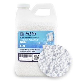 Dry & Dry Moisture Absorbers Refill Beads (4 LBS) - Dehumidifiers for Home Dehumidifier for Basement Dehumidifiers for Bedroom Small Dehumidifiers Dehumidifiers Moisture Absorbers