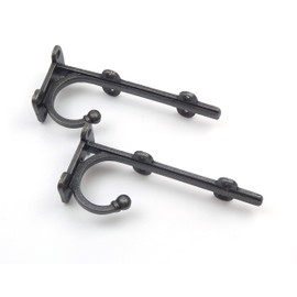 Oakcrafts - Shelf Bracket Hook TRANBY Antique Iron 6" / 150mm - Pair of Brackets