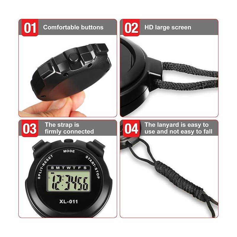 Sports Stopwatch Timer, Multi-Function Digital Stopwatch Large Display with Countdown