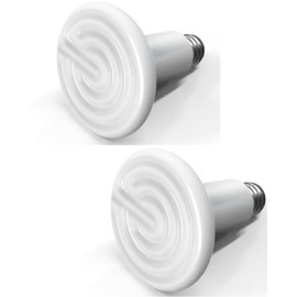 YSSOA Reptile Heat Lamp 150W Ceramic Heat Emitter, No Light Emitting Heat Bulbs for Amphibian Pet Brooder Coop Incubating Chicken, Lizard Bearded Dragon Turtle Snake Terrarium, 2 Pack