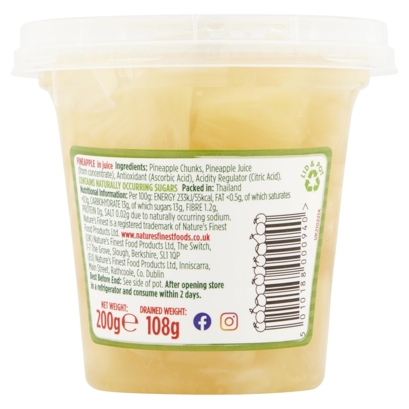 Nature's Finest | PINEAPPLE in Juice | 200g | Snack
