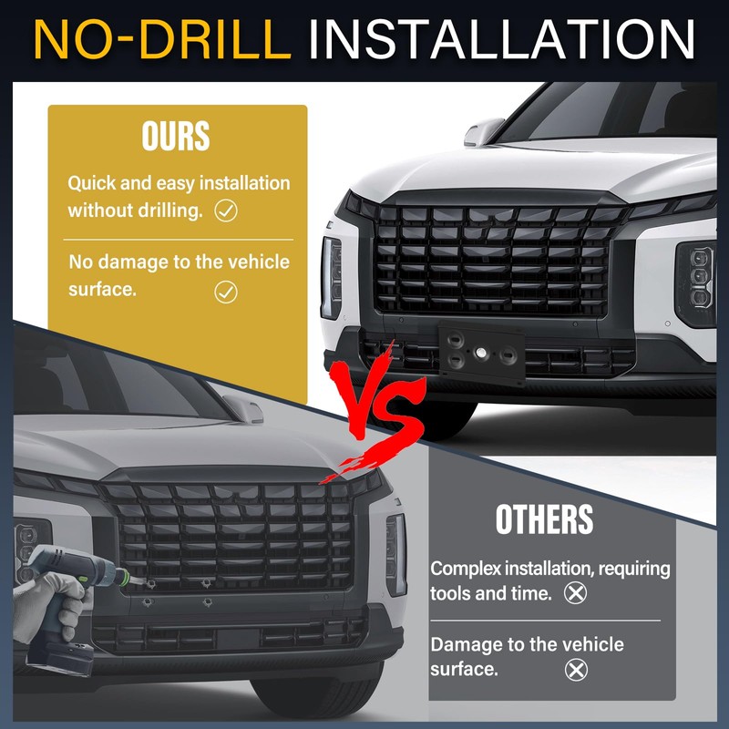 Anti-Theft License Plate Holder Compatible with Hyundai Sonata 8th gen