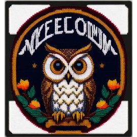 Artxfovy Stamped Cross Stitch Kits Beginners Full Range of Embroidery Starter Kits for Adults Printed Cross Stitching DIY Needlepoint Kit 11CT -Owl Welcome 17.7x17.7 inch