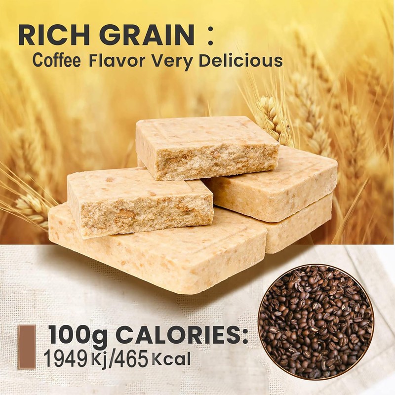 Emergency Food Ration Bars -12 Count Coffee Flavor Compressed Biscuit