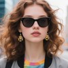 YINCUO Sunflower Earrings for Women Leather Teardrop Dangle Drop Jewelry