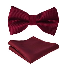 mintgreen Bow Tie Handkerchief for Children Boys Paisley Bow Tie Tied and Adjustable Length, darkred