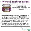 Emperor's Kitchen Organic Chopped Ginger 4.5 OZ Glass Jar (Pack
