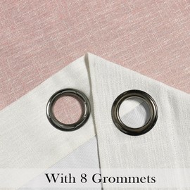 Ombre Full Blackout Window Curtain Panels Thermal Insulated Noise Reduction Rustic Farmhouse Bedroom Drapes Heavy Linen Texture Window Treatment Set Gradient Print Cream White to Pink, 50"x63"x2