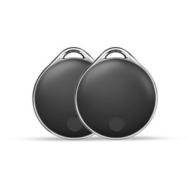 LINKSTYLE NIJITAG Air Tracker Tag Item Finders with Apple Find My (iOS Only) with Unlimited Range, Item Locator - Luggage, Key, Wallet, Bluetooth, Waterproof, Replaceable Battery, Charcoal Gray, 2Pack