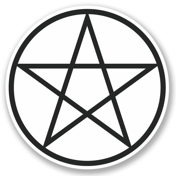 2 x 10cm/100mm Pentagram Symbol Window Cling Sticker Car Van