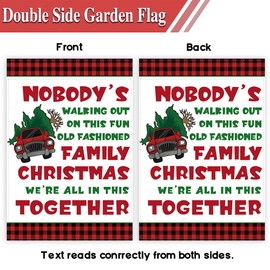 Funny Christmas Garden Flag Happy Xmas Banner Double Sided Winter Xmas Decor Funny Christmas Decoration for Home Party